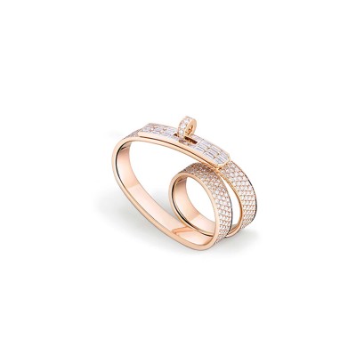 HERMÈS DIAMOND 'KELLY GAVROCHE' DOUBLE RING